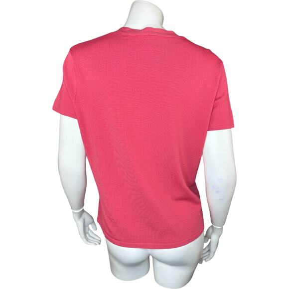 Talbots Large Petite Womens Salmon Pink Short Sleeve Stretch Top NWT - Picture 3 of 12